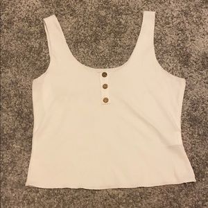 white button crop tank